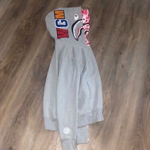 ABC Camo Shark Wide Full Zip Double Mens Hoodie